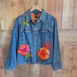Floral Embellished Denim Jacket